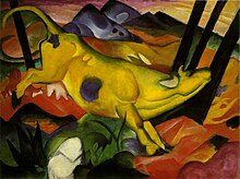 Franz Marc, 1911, La vaca amarilla, óleo en lienzo, 140.5 x 189.2 cm