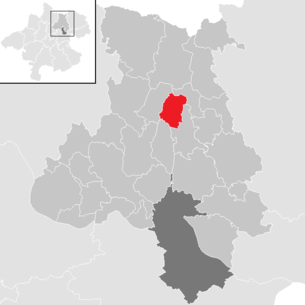 Lage der Gemeinde Sonnberg im Mühlkreis im Bezirk Urfahr-Umgebung (anklickbare Karte)