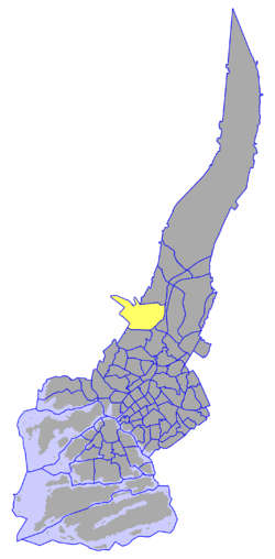 Kaupungin kartta, jossa Lentokenttä korostettuna. Turun kaupunginosat