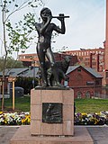 The Shepherd sculpture at the Koskipuisto park in Tampere, Finland