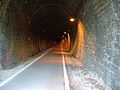 Blick in den beleuchteten Milseburgtunnel