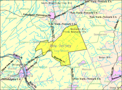 Census Bureau map of East Amwell Township, New Jersey