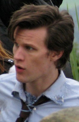 Matt Smith op de set van Doctor Who