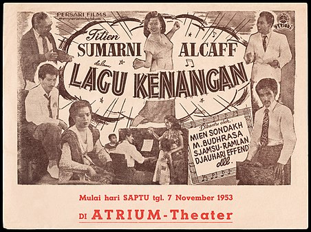 Promotional flyer for Lagu Kenangan (created by the Persari Film Corporation; restored and nominated by Crisco 1492)