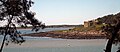 L'extrémité sud de la Pointe du Blair vue depuis les Sept-Îles (Morbihan).