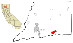 Location in Shasta County and the state of California