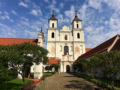 Church Of Blessed Virgin Mary, the Queen Of Angels, with a Late Baroque twin-tower façade completed in 1735, in the Tytuvėnai Monastery in Tytuvėnai[38]