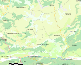 Mapa obce Puget-Rostang