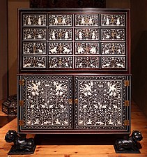 Indo-Portuguese cabinet; 16-17th century.