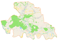 Mapa konturowa gminy Czernichów, po prawej nieco na dole znajduje się punkt z opisem „Zagacie”