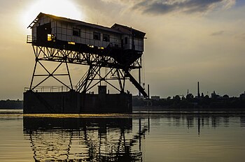 13: Coal Loader tower of the Danube near Esztergom, Hungary. Author: Krischneider Péter