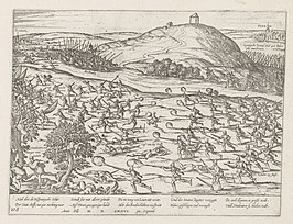 Slag bij Vissenaken 1576. Kopergravure van Frans Hogenberg.