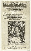 Titelblad Ludolf van Ceulen, Vanden circkel (Delft 1596), met portret van Ludolf van Ceulen op 56-jarige leeftijd, RP-P-1906-876.jpg