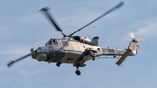 United Kingdom Royal Navy Black Cats display team AgustaWestland AW159 Wildcat HMA2 (reg. ZZ375, cn 494) at ILA Berlin Air Show 2016.