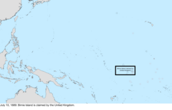 Map of the change to the United States in the Pacific Ocean on July 10, 1889