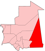 Harta regiunii Hodh Ech Chargui în cadrul Mauritaniei