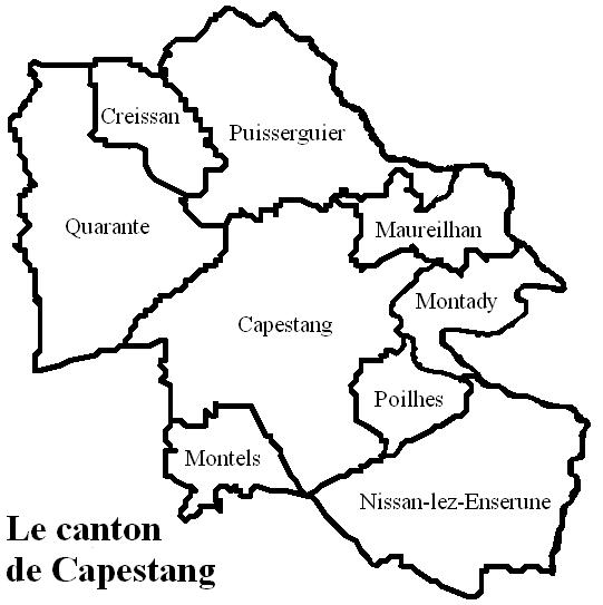 Municipis del cantó de Capestang