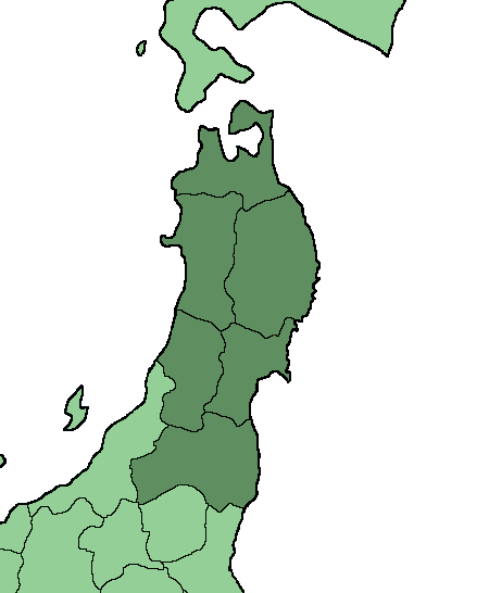 Giải bóng đá Tohoku trên bản đồ Tohoku Region