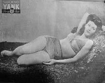 La pin-up Yvonne De Carlo, 9 juin 1944.