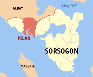 Mapa san Sorsogon nga nagpapakita kon hain nahamutang an Pilar