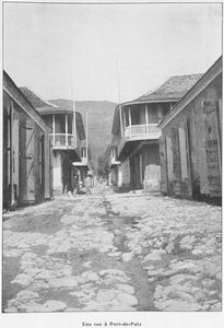 Näkymä Port-de-Paix'n kadulta vuonna 1910