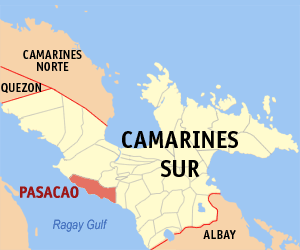 Mapa han Camarines Sur nga nagpapakita kon hain nahamutang an Pasacao