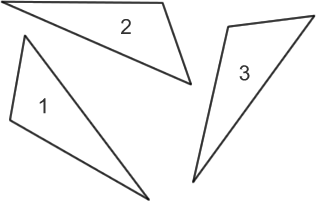 (Three congruent triangles)