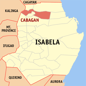 Mapa han Isabela nga nagpapakita han kahamutang an Cabagan