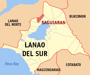 Mapa han Lanao del Sur nga nagpapakita kon hain nahamutang an Saguiaran