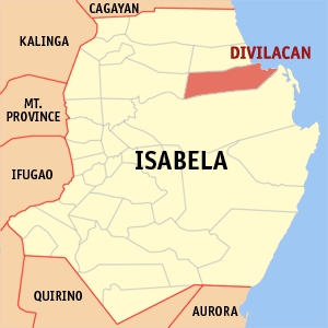 Mapa han Isabela nga nagpapakita han kahamutang an Divilacan