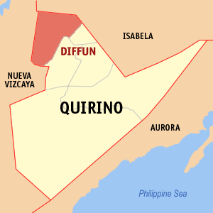 Mapa han Quirino nga nagpapakita han kahamutang han Diffun