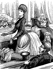 Els drets de les dones australianes van ser censurats en aquesta caricatura de Melbourne Punch de 1887: una hipotètica membre dona la cura del seu nadó al president de la Cambra