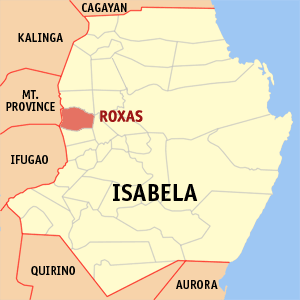 Mapa han Isabela nga nagpapakita han kahamutang an Roxas