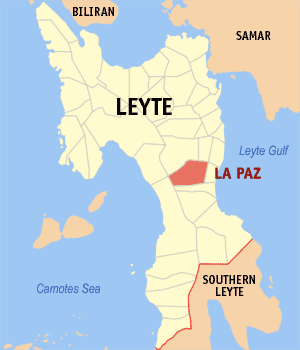 Mapa han Leyte nga nagpapakita kon hain an La Paz