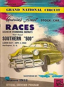 1952 Southern 500 program cover