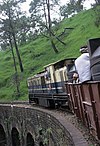 Kalka-Shimla Railway train traveling toward Shimla in 2000