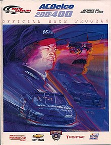 The 1998 AC Delco 400 program cover, featuring Dale Earnhardt Jr. and Dale Earnhardt.