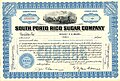 South Puerto Rico Sugar Company common stock certificate