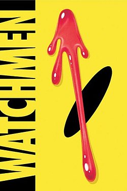 כריכת האוגדן של Watchmen משנת 1986, אמנות מאת דייב גיבונס.