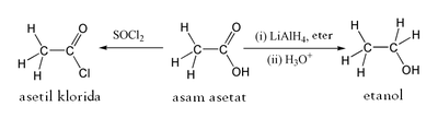 Dua reaksi organik tipikal dari asam asetat