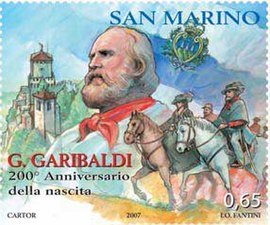 Repubblica di San Marino 2007 - Bicentenario della nascita di Garibaldi -