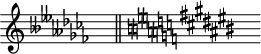 dn=\markup{ \natural \hspace #-.5 \natural } { \omit Score.TimeSignature \set Staff.keyAlterations = #`((6 . ,DOUBLE-FLAT)(2 . ,DOUBLE-FLAT)(5 . ,DOUBLE-FLAT)(1 . ,FLAT)(4 . ,FLAT)(0 . ,FLAT)(3 . ,FLAT)) s^"" \bar "||" \key cis \major \override Staff.KeyCancellation.stencil = #ly:text-interface::print \override Staff.KeyCancellation.text = \markup { \concat {\dn \raise #1.5 \dn \raise #-0.5 \dn \raise #1 \natural \raise #-1 \natural \raise #0.5 \natural \raise #-1.5 \natural}} s^""} \paper{tagline = ##f}