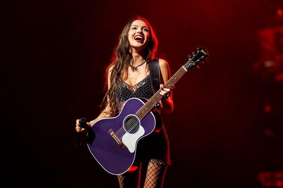 Olivia Rodrigo performs at the Olivia Rodrigo "GUTS" World Tour at the Intuit Dome on August 20, 2024 in Los Angeles, California.