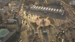 Der Istanbuler Taksim-Platz aus der Luft.