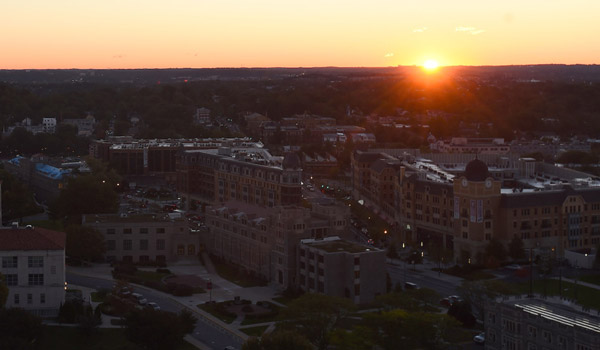 Sunrise over campus