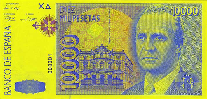 Karta tal-peseta tal-10,000 minn quddiem