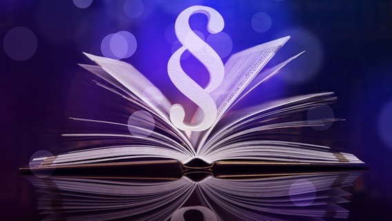 Paragrafenzeichen erhebt sich über ein aufgeschlagenem Buch. © Fotolia.com Foto: Sebastian Duda