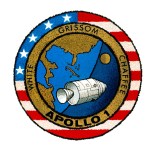 This is the insignia for the National Aeronautics and Space Administration's (NASA) Apollo 1 mission, the first manned Apollo flight. Crew members are astronauts Virgil I. Grissom, Edward H. White II and Roger B. Chaffee.