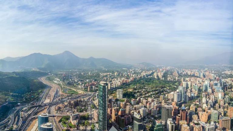 An aerial view of Santiago, Chile