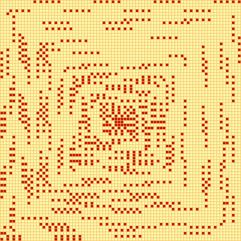 spiral pattern of alternating numbers